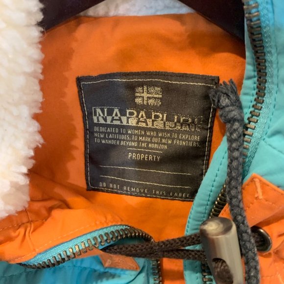 Napapijri Blue and Orange Toggle Button Vest - Picture 2 of 4